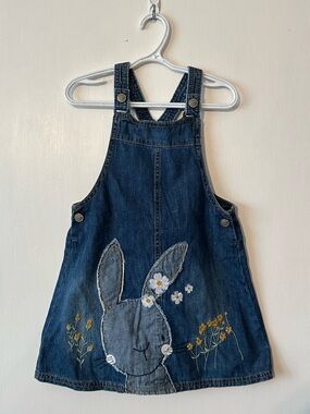 Girls  Denim Bunny Dress - Blue size 4-5